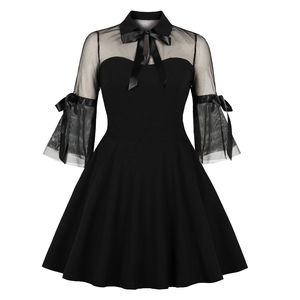 Gothic Black Ribbon Dress